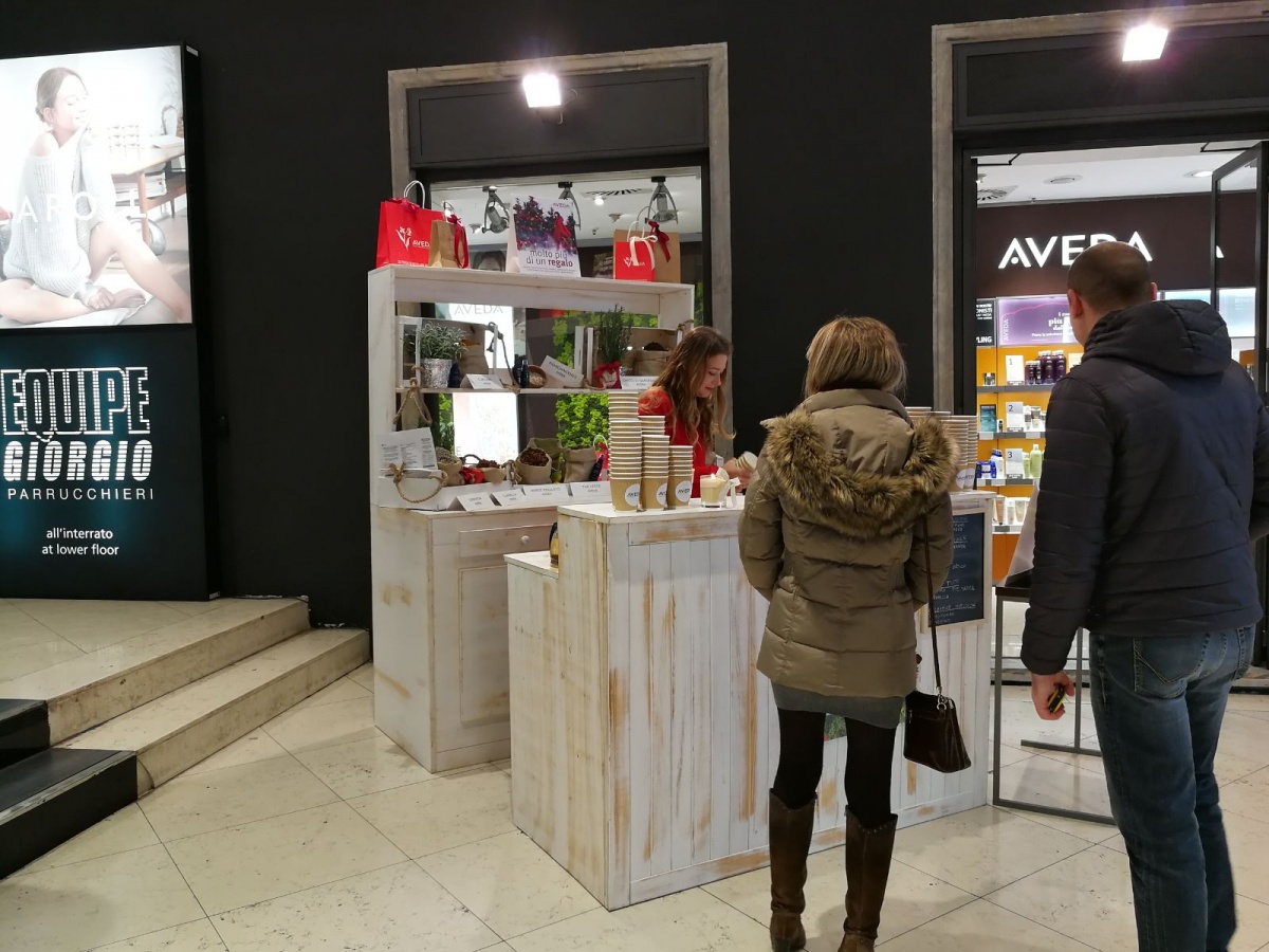 Stand for Aveda in the store inside Genova's Coin - 6