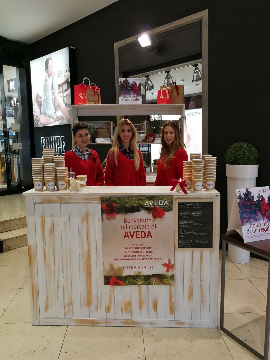 Stand for Aveda in the store inside Genova's Coin - 23