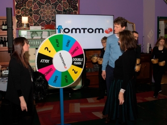 We organised the team building activity "The Wheel of Fortune" during our customer Tom Tom's Christmas business dinner.